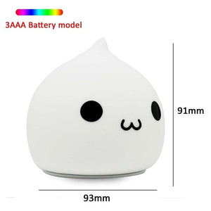 Silicone Touch Sensor LED Night Light For Children Baby Kids 7 Colors 2 modes Cat LED USB LED Night Lamp