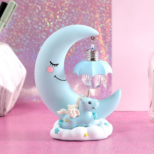 night light unicorn moon light LED cartoon ornaments children baby room display lamps girls cute gifts