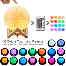 Load image into Gallery viewer, Moon Light 3D Print Moon Globe Lamp, 3D Glowing Moon Lamp With Stand, Luna Moon Lamp Night Light for Home Bedroom Decor Children