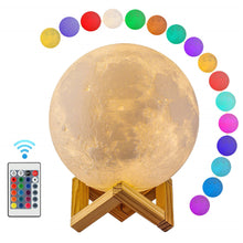 Load image into Gallery viewer, Moon Light 3D Print Moon Globe Lamp, 3D Glowing Moon Lamp With Stand, Luna Moon Lamp Night Light for Home Bedroom Decor Children